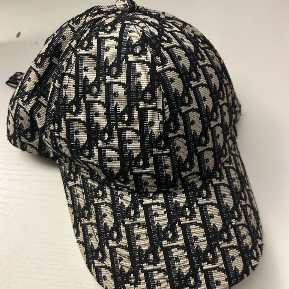 Dior Black and Cream Monogram Hat